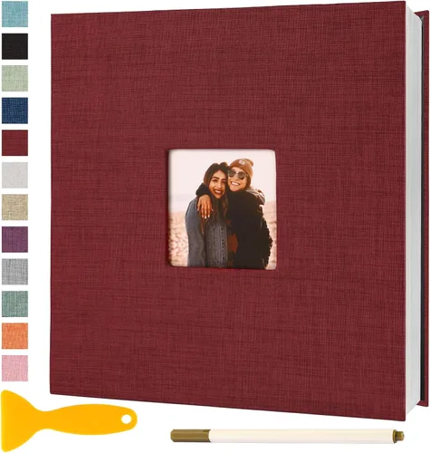 Vista 23 de Álbum de fotos autoadhesivo con páginas adhesivas para manualidades, álbumes de fotos magnéticos para fotos de 4x6, 5x7, 8x10, páginas adhesivas