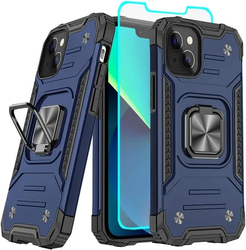 Vista 8 de Funda para iPhone 13 con protector de pantalla HD, soporte giratorio de grado militar de 360° (resistente) a prueba de golpes para iPhone 13/14