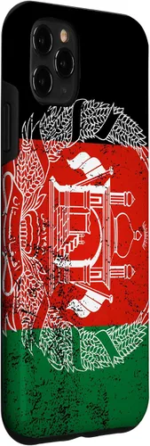 Vista 3 de iPhone 11 Pro Max Grunge bandera de Afganistán Vintage South Asia Pashto Dari estuche de regalo