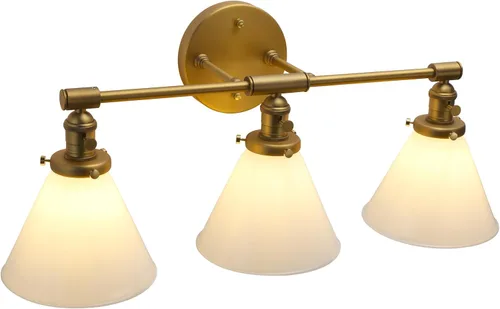 Vista 13 de PERMO Aplique doble vintage industrial negro 2 luces apliques de pared con embudo de vidrio acampanado pantalla de vidrio de leche antiguo