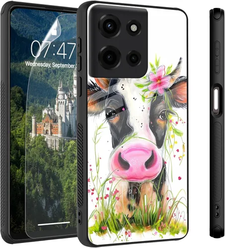 Vista 40 de Funda para Motorola Moto Edge 2022, cubierta trasera de vidrio templado con protector de pantalla, protección a prueba de golpes para Motorola Moto