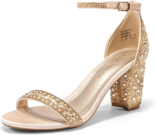 Vista 30 de DREAM PAIRS - Sandalias de tacón grueso y bajo para mujer