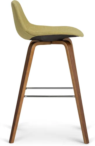 Vista 10 de SIMPLIHOME Randolph Taburetes de mostrador (juego de 2) taburetes de bar tapizados de madera curvada de 28 pulgadas de altura del asiento en tela