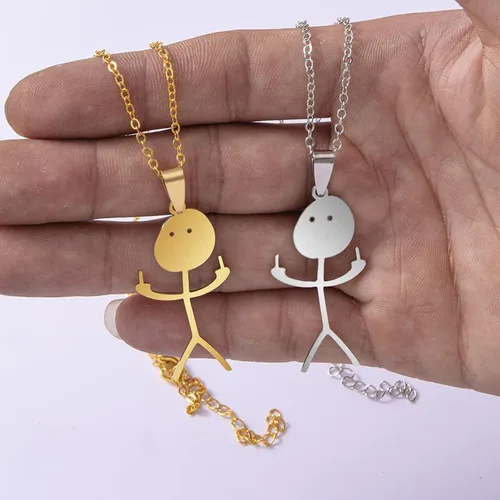 Vista 4 de Divertido collar de garabatos sonrientes, dije de mejor amigo, regalo único de amistad para mujeres, hombres, adolescentes, niñas, niños, collares
