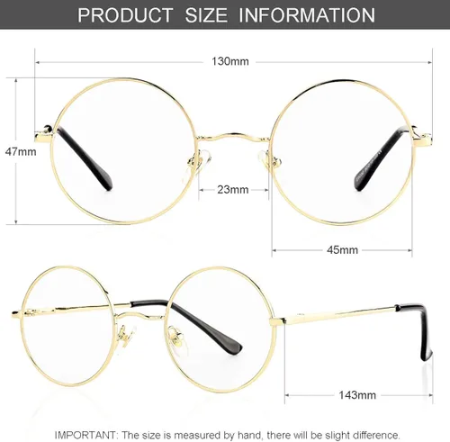 Vista 6 de Gleyemor John Lennon - Lentes de sol polarizados pequeños y redondos para hombres y mujeres, círculos hippie, lentes rojos y amarillos