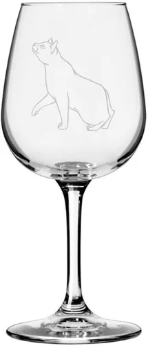 Vista 68 de Copa de vino de 12.75 onzas con temática de gato abisinio grabada para todo uso