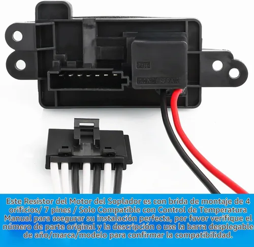 Vista 5 de FAERSI 89019100 Kit de resistencia de motor de ventilador de HVAC con arnés de repuesto para Chevy Trailblazer GMC Envoy 2002-2009, Buick Rainier