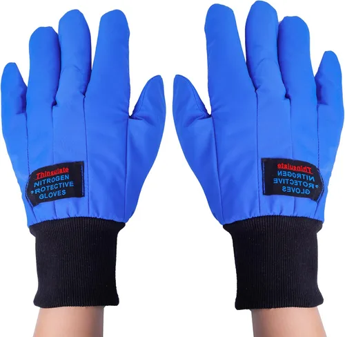 Vista 2 de Guantes criogénicos de baja temperatura LN2 guantes protectores de nitrógeno líquido para almacenamiento en frío, guantes congelados de seguridad