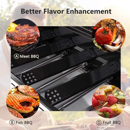 Vista 6 de Criditpid Protector de calor para parrilla, cubierta del quemador, domador de llama para Grill Master 720-0697, 720-0737, piezas de repuesto