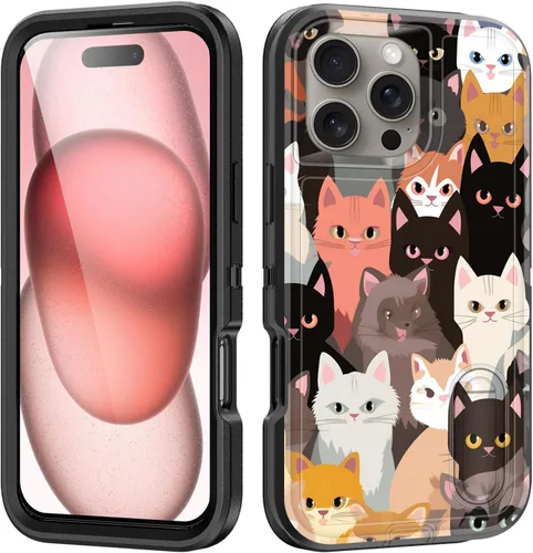 Vista 8 de Funda para iPhone Air con soporte integrado, a prueba de golpes, polvo y caídas, 3 capas, grado militar, funda protectora para iPhone Air de 6.5