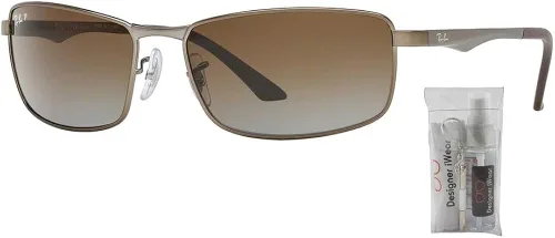 Vista 2 de Ray-Ban RB3498 Sunglasses For Men + BUNDLE with Designer iWear Complimentary Eyewear Care Kit