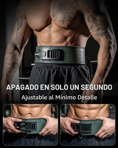 Vista 2 de MANUEKLEAR Cinturón de palanca para hombres y mujeres, cinturón de levantamiento de pesas de 10 mm con cierre de palanca rápido y hebilla ajustable