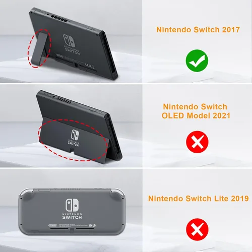Vista 2 de Fintie Funda para Nintendo Switch - Funda con tapa segura para pantalla Carcasa protectora delgada de TPU suave con cubierta frontal desmontable