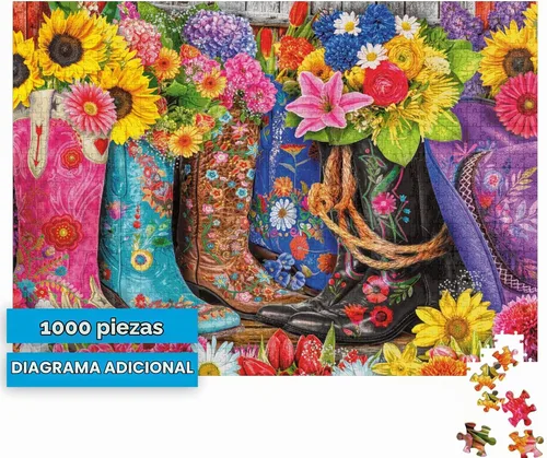 Vista 7 de Buffalo Games Lars Stewart Cowgirl Colors - Rompecabezas de 1000 piezas