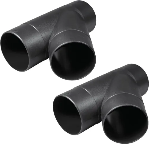 Vista 10 de POWERTEC 70344-P2 2-1/2" OD 90 grados Codo - Conector colector de polvo de plástico ABS (negro), paquete de 2