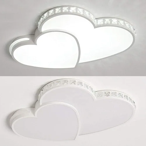 Vista 6 de Lámparas de techo LED creativas de 20.47 pulgadas, lámparas modernas de acrílico de montaje empotrado, luz de techo en forma de corazón, iluminación
