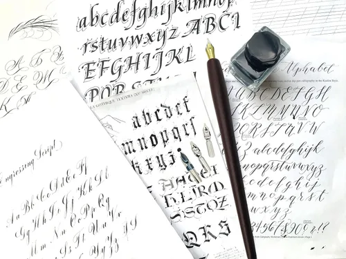 Vista 5 de Plotube Juego de bolígrafos de caligrafía, 11 puntas, tinta negra, soporte Negro