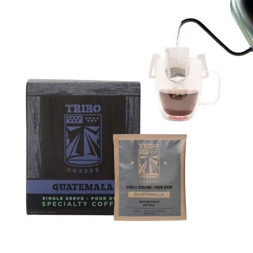 Vista 20 de TRIBO Café de una sola porción portátil para verter y goteo - Mezcla para Expedición - 10 porciones (Tostado Medio)