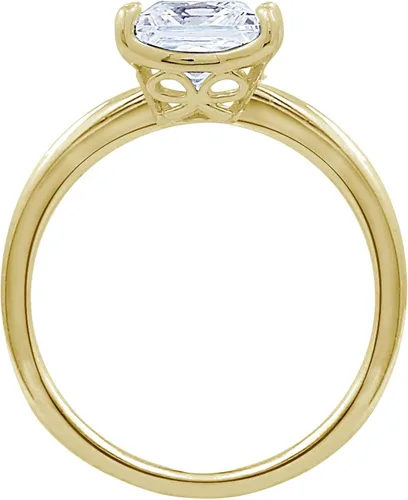Vista 8 de Tienda Collection Anillo solitario de plata de ley chapada en platino o oro con circonita infinita de elementos