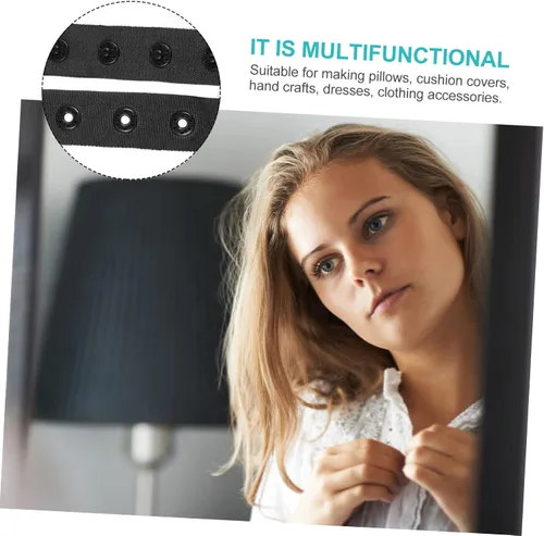 Vista 7 de ULDIGI Black Decor - Cinturón de repuesto para ropa, 1 unidad, para ropa, botón con cremallera, Xmmblack Xmm, cinta recortada, botones