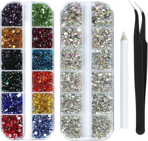 Vista 11 de 120 piezas, multi formas de piedras de imitación AB para decoración de uñas.
