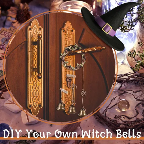 Vista 4 de Charniol Campanas de bruja Kit de bricolaje para perilla de puerta para protección, campana de bruja, decoración de bruja, decoración de brujería