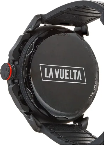 Vista 4 de Tissot T-Race Cycling Vuelta 2022 Special Edition 316L Caja de acero inoxidable con revestimiento PVD negro, reloj de cuarzo compuesto de carbono