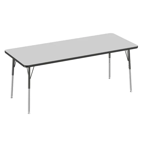 Vista 108 de FDP - Mesa rectangular para actividades escolares y de oficina (24 x 36 pulgadas), patas estándar con deslizadores giratorios, altura ajustable