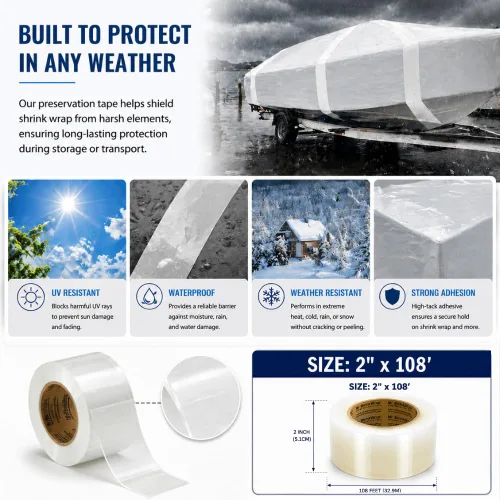 Vista 7 de Mr. Shrinkwrap Rollo de cinta de preservación de 2" x 108' - Transparente - MSW-712C