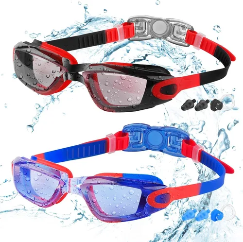 Vista 16 de COOLOO - Gafas de natación para niños, paquetes de 2 gafas de natación para niños y niñas de 4 a 16 años