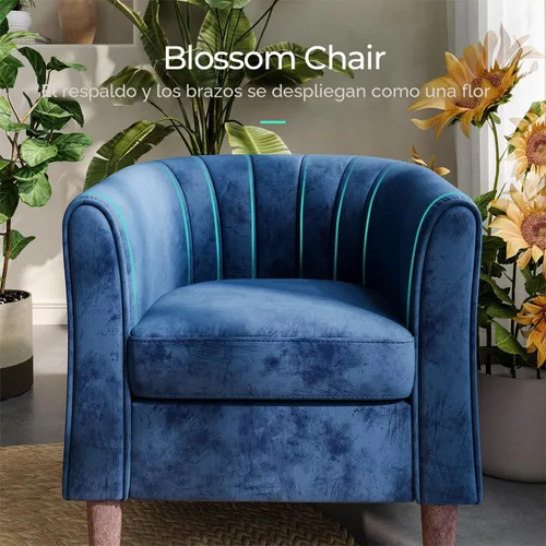 Vista 4 de LINSY Silla decorativa con otomana, moderna silla de barril pequeña, silla de lectura con reposapiés, cómoda silla con brazos redondos para sala