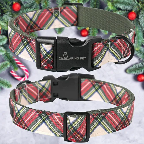 Vista 66 de Aring Pet Collar de algodón, ligero y ajustable, con hebilla de liberación rápida, para perros pequeños, medianos y grandes, para cachorros, S, Hoja