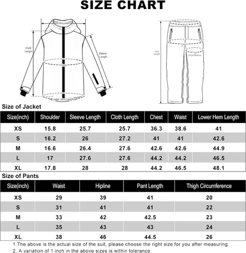Vista 6 de Chaquetas y pantalones de esquí para mujer, para snowboard, abrigo cálido con capucha, impermeable, resistente al viento, aislado, Nieve