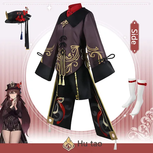 Vista 2 de Genshin Impact - Disfraz de anime Hu Tao Cosplay y lindo llavero Genshin Impact para mujeres y hombres