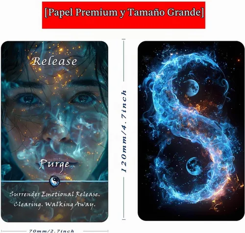 Vista 3 de Yin y Yang Tarjetas de Oráculo, Baraja de Oráculo de Conexión del Karma de 68 Tarjetas, Herramienta de Guía Espiritual para Principiantes