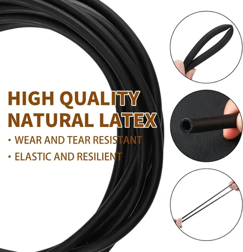Vista 4 de Tubo de Goma de Látex Natural 1/4" (6mm) DI x 3/8" (9mm) DE Tubo Quirúrgico Bandas de Tirachinas Manguera de Fitness Tubo (Negro 10 Pies 50 Pies)