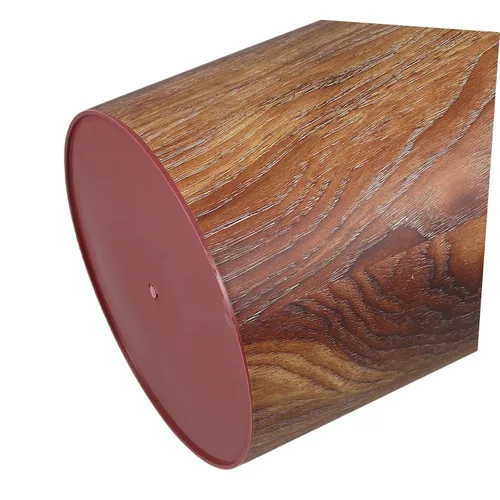 Vista 3 de STOBOK 1 bote de basura, cesta de basura para baño, papelera de madera con patrón de madera, contenedor de basura retro, contenedor de basura
