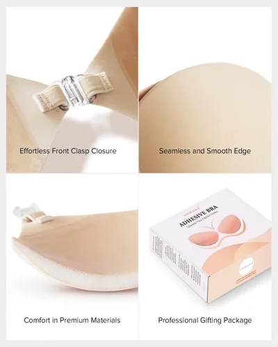 Vista 5 de VOCH GALA Sticky Bra Push Up for Women, Strapless Backless Bra for WeddingPartiesEvents, Comfortable Adhesive Bra