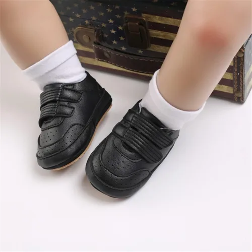 Vista 2 de E-FAK tenis para bebés, niñas y niños pequeños, con suela de goma antideslizante, para empezar a caminar