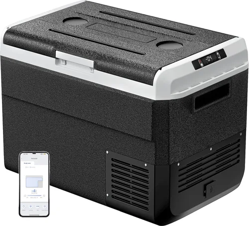 Vista 8 de EKOJUCE Refrigerador de 12 voltios, enfriador eléctrico de 43 cuartos, refrigerador para automóvil 12V/24V DC 100~240V AC, congelador portátil