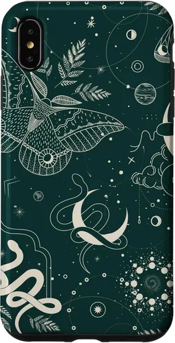 Vista 11 de Dark Green Mystical Witchcore Celestial Night Moth & Snake Case para iPhone 16
