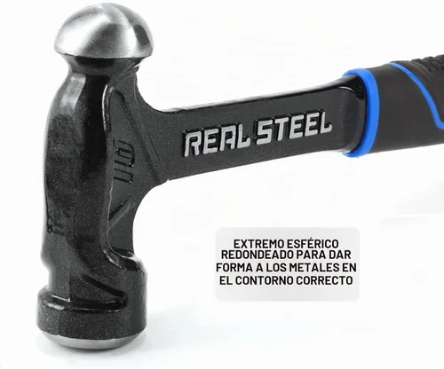 Vista 5 de REAL STEEL Martillo de bola de acero forjado de una sola pieza de 16 onzas, negro