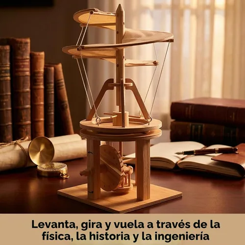 Vista 3 de Modelo de máquina voladora de Leonardo da Vinci Pathfinders, juego con modelo de madera