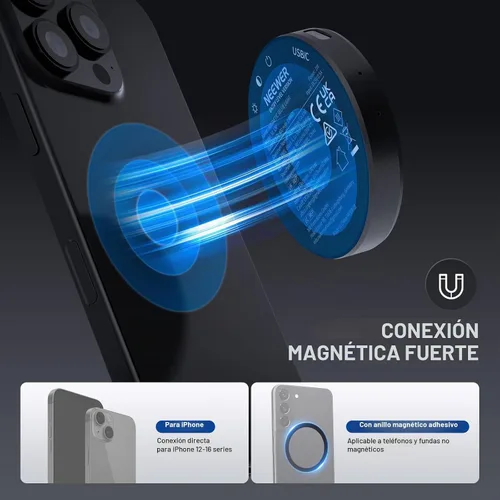 Vista 4 de NEEWER Luz magnética para selfie de nivel de entrada compatible con MagSafe iPhone, 1 W, clip de metal LED, anillo de iluminación de relleno