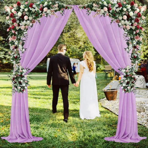 Vista 2 de H.VERSAILTEX Cortinas de gasa transparente para fiestas, cortinas de fotografía para decoración de bodas, fiestas, 5 x 7 pies, cortinas de fiesta