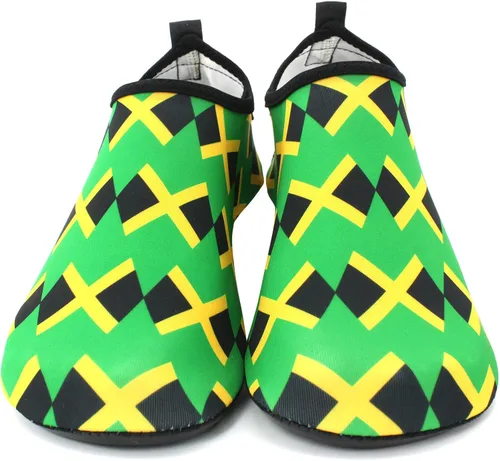 Vista 4 de Zapatos de agua para mujeres y hombres de secado rápido, zapatos de playa para surf al aire libre, yoga, ejercicio, bandera de Jamaica, Caribe