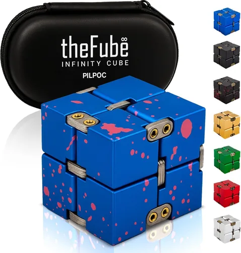 Vista 11 de PILPOC theFube Cubo Infinito Fidget Toys para Adultos - Cubo Mágico Infinito de Aluminio con Estuche, Resistente, Pesado, Alivio del Estrés