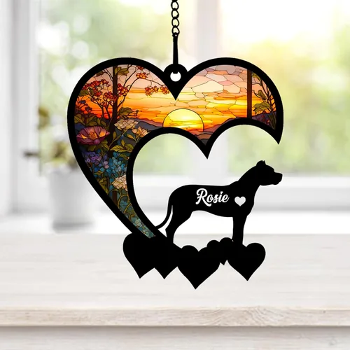 Vista 32 de NAZENTI Atrapasoles personalizado de sabueso afgano, adorno conmemorativo personalizado para la pérdida de mascotas, regalo de condolencia