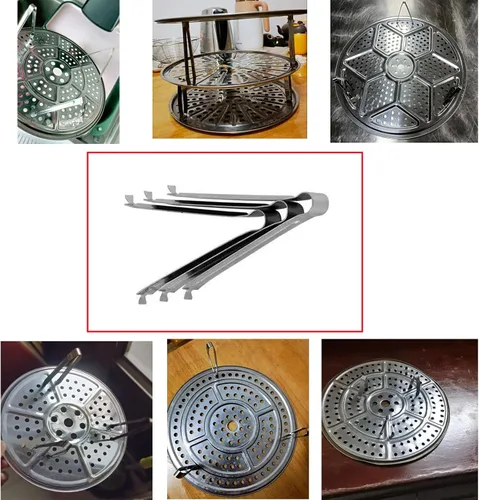 Vista 6 de Paquete de 6 patas extraíbles para estante de vapor, soporte de bandeja de vapor desmontable, patas de acero inoxidable, soporte de vapor de 2.0