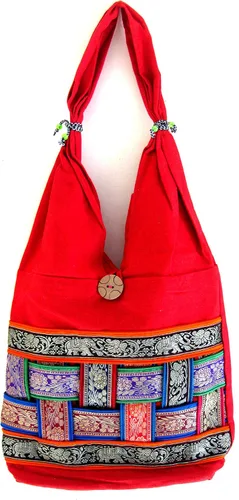 Vista 3 de Hippy Boho hombro Sling Crossbody bolsa Bolso de algodón, Om Symbol Bolsa de hombroOma